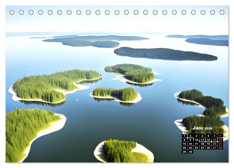 Produktbild: Von oben betrachtet Landschaften aus der Vogelperspektive (Tischkalender 2026 DIN A5 quer), CALVENDO Monatskalender