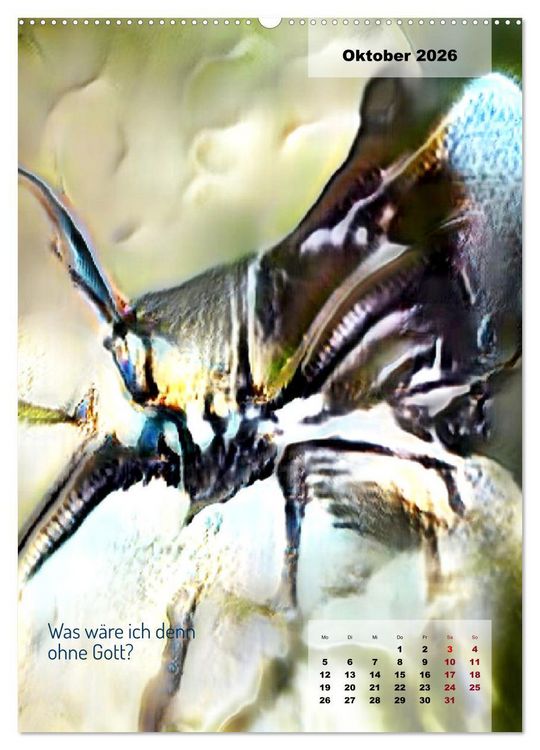 Produktbild: Seelenw&uuml;nsche - Kunstkalender mit Texten zum Innehalten (hochwertiger Premium Wandkalender 2026 DIN A2 hoch), Kunstdruck in Hochglanz