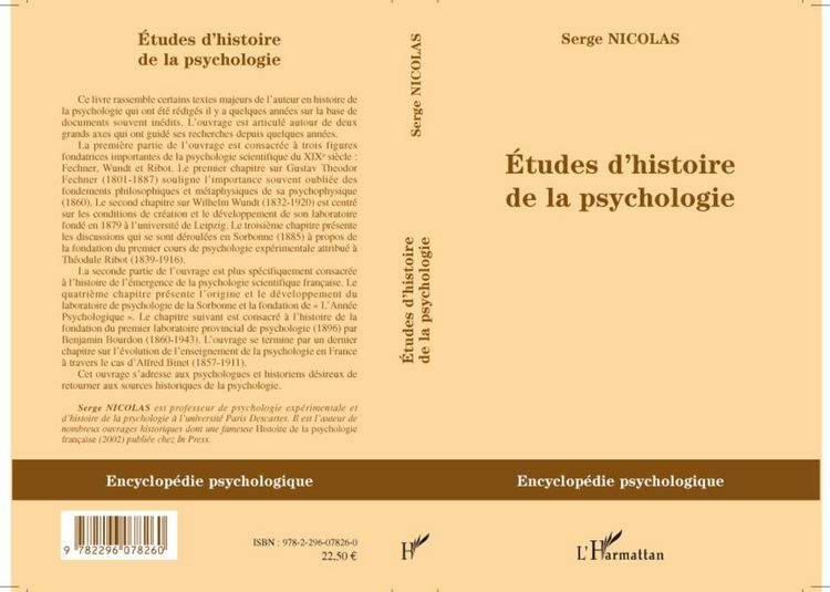 Produktbild: Etudes d'histoire de la psychologie