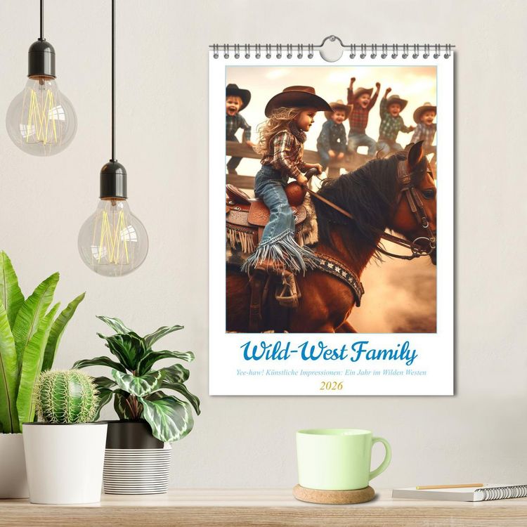Produktbild: Wild-West Family - Yee-haw! K&uuml;nstliche Impressionen: Ein Jahr im Wilden Westen (Wandkalender 2026 DIN A4 hoch), CALVENDO Monatskalender