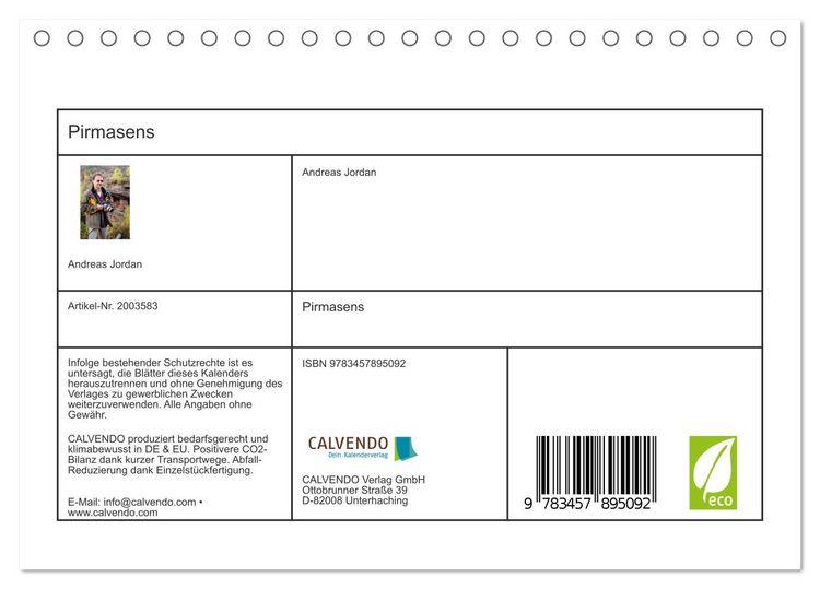 Produktbild: Pirmasens (Tischkalender 2026 DIN A5 quer), CALVENDO Monatskalender