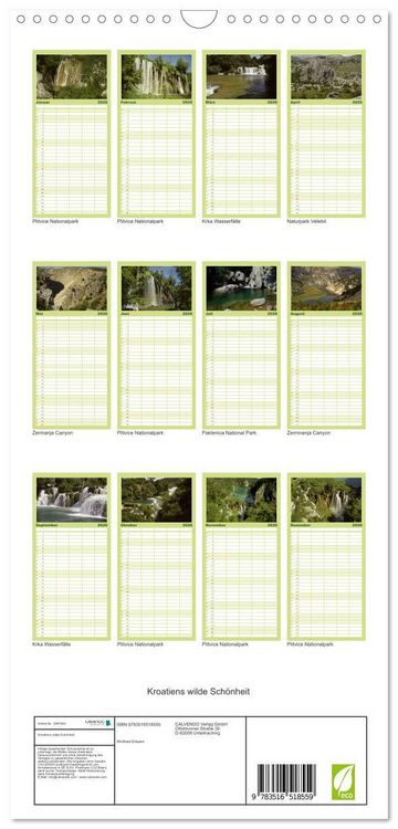 Produktbild: Familienplaner 2026 - Kroatiens wilde Sch&ouml;nheit mit 5 Spalten (Wandkalender, 21 x 45 cm) CALVENDO