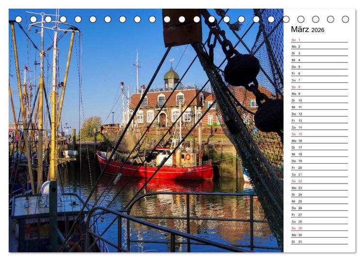 Produktbild: Neuharlingersiel - Ostfrieslands sch&ouml;nstes Hafenst&auml;dtchen (Tischkalender 2026 DIN A5 quer), CALVENDO Monatskalender