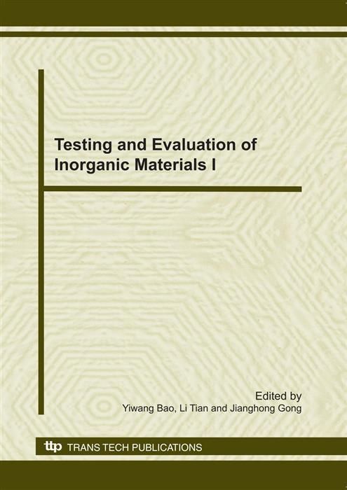 Produktbild: Testing and Evaluation of Inorganic Materials I
