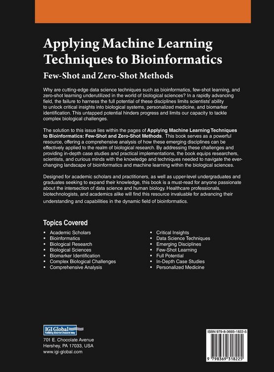 Produktbild: Applying Machine Learning Techniques to Bioinformatics
