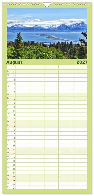 Produktbild: Familienplaner 2027 - Alaska und Kanada mit 5 Spalten (Wandkalender, 21 x 45 cm) CALVENDO