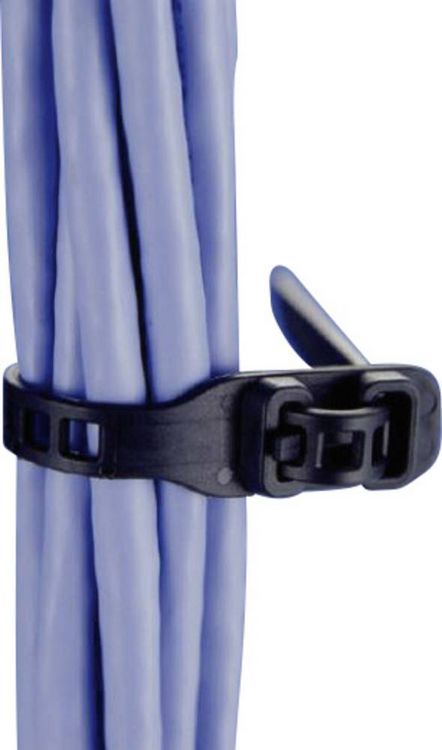 Produktbild: HellermannTyton 115-28889 SRT88028 Kabelbinder 880 mm 28 mm Schwarz L&ouml;sbar, Sehr flexibel, mit R&uuml;ckschlauf&ouml;se 1 St.