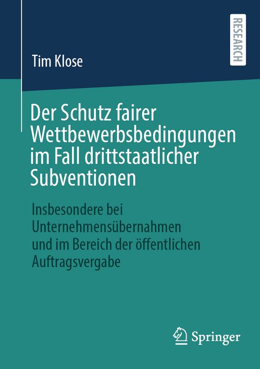 Produktbild: Der Schutz fairer Wettbewerbsbedingungen im Fall drittstaatlicher Subventionen