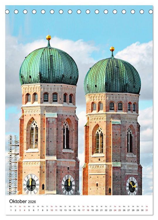 Produktbild: M&uuml;nchen Blick vom Alten Peter (Tischkalender 2026 DIN A5 hoch), CALVENDO Monatskalender