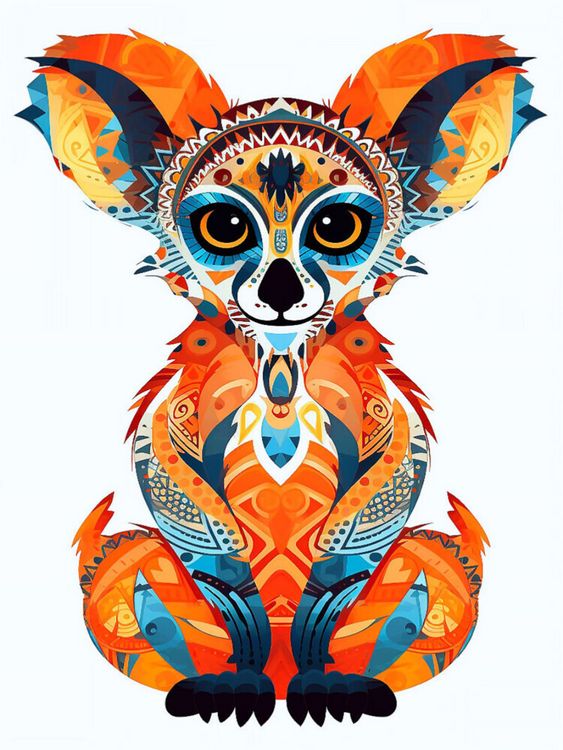 Produktbild: CALVENDO Puzzle Lemur im Tattoo Design | 1000 Teile Lege-Gr&ouml;&szlig;e 64x48cm Foto-Puzzle f&uuml;r gl&uuml;ckliche Stunden