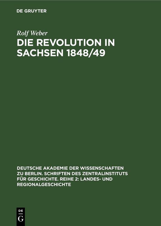 Produktbild: Die Revolution in Sachsen 1848/49