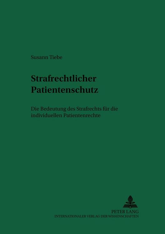 Produktbild: Strafrechtlicher Patientenschutz