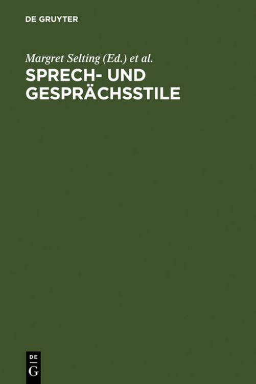 Produktbild: Sprech- und Gespr&auml;chsstile