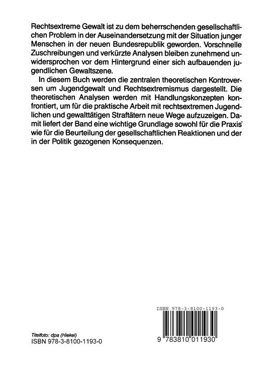 Produktbild: Rechtsradikale Gewalt im vereinigten Deutschland