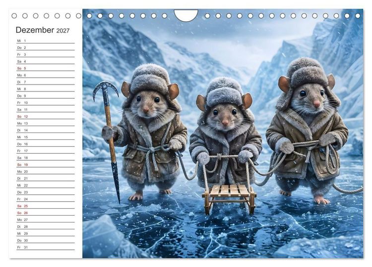 Produktbild: Abenteuerm&auml;use - Drei kleine Entdecker auf gro&szlig;er Reise (Wandkalender 2027 DIN A4 quer), CALVENDO Monatskalender