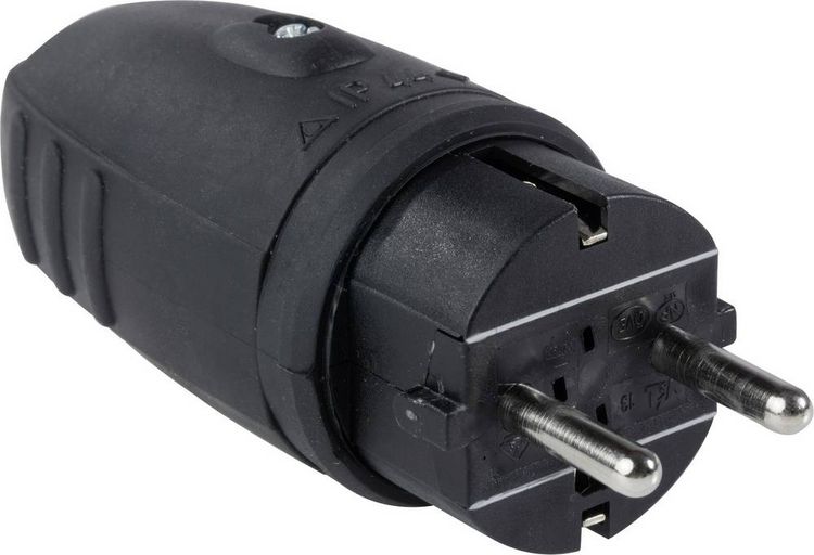 Produktbild: Stecker, Kupplungen 87143 Farbe schwarz Ausf&uuml;hrung Stecker Zuleitung - L&auml;nge - m Steckdose - Schutzklasse IP 44