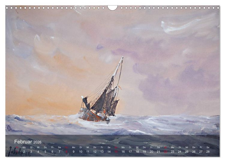 Produktbild: Segel am Horizont - Marinemaler Alfred Jahnke (Wandkalender 2026 DIN A3 quer), CALVENDO Monatskalender