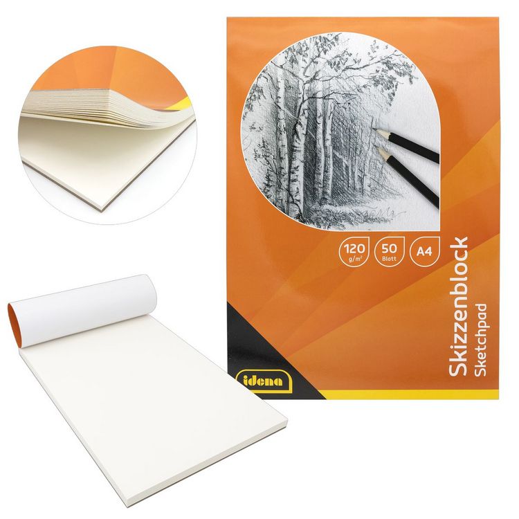 Produktbild: Idena Skizzenblock 120g/m&sup2; DIN A4 50 Blatt