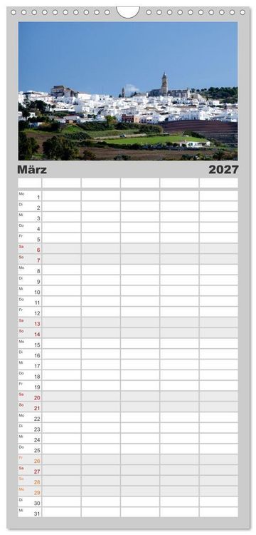 Produktbild: Familienplaner 2027 - Momente einer Reise - Costa de la Luz mit 5 Spalten (Wandkalender, 21 x 45 cm) CALVENDO