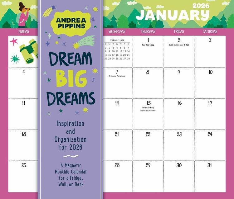 Produktbild: Dream Big Dreams Magnetic Wall Calendar 2026