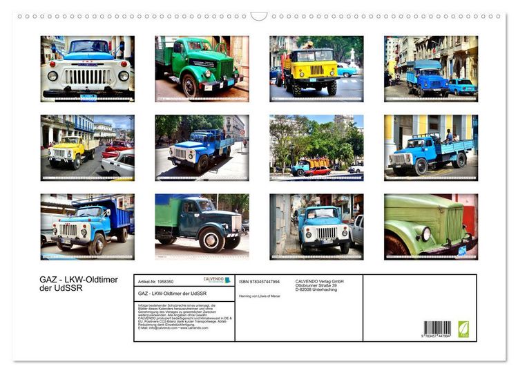 Produktbild: GAZ - LKW-Oldtimer der UdSSR (Wandkalender 2026 DIN A2 quer), CALVENDO Monatskalender