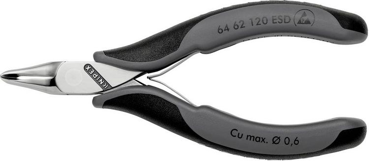Produktbild: Knipex 64 62 120 ESD Elektronik- u. Feinmechanik Vornschneider mit Facette 120mm