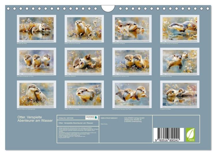 Produktbild: Otter. Verspielte Abenteurer am Wasser (Wandkalender 2027 DIN A4 quer), CALVENDO Monatskalender