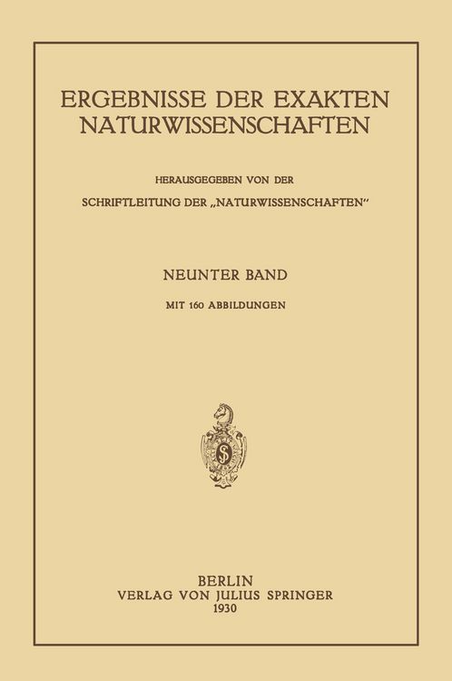 Produktbild: Ergebnisse der Exakten Naturwissenschaften