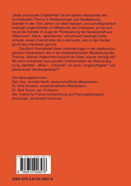 Produktbild: Stadt und soziale Ungleichheit