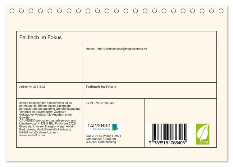 Produktbild: Fellbach im Fokus (Tischkalender 2026 DIN A5 quer), CALVENDO Monatskalender