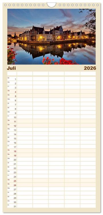 Produktbild: Familienplaner 2026 - Belgien - Grafschaft Flandern mit 5 Spalten (Wandkalender, 21 x 45 cm) CALVENDO