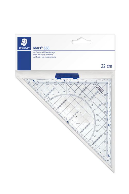 Produktbild: STAEDTLER Geometriedreieck Mars 568 L&auml;nge 22 cm mit abnehmbarem Griff