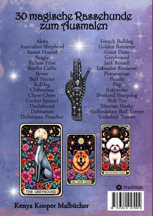 Produktbild: Tarot Malbuch - Tarotkarten Hunde - Entspannung, Meditation und Magie