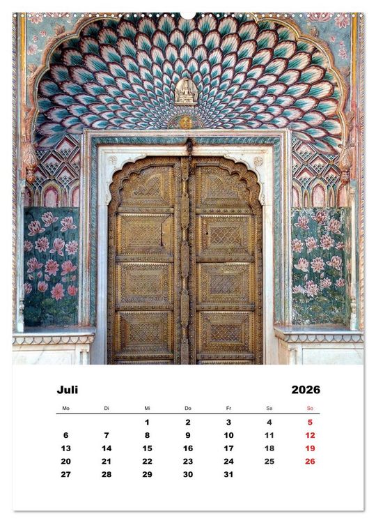 Produktbild: Indien erleben (Wandkalender 2026 DIN A2 hoch), CALVENDO Monatskalender