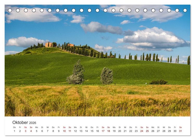 Produktbild: Gr&uuml;ne Farbt&ouml;ne Toskana (Tischkalender 2026 DIN A5 quer), CALVENDO Monatskalender