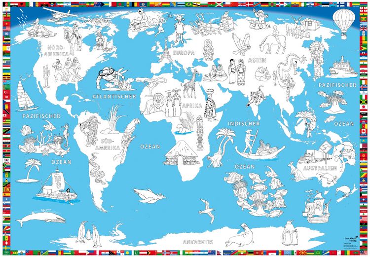 Produktbild: Malkarte Welt Poster