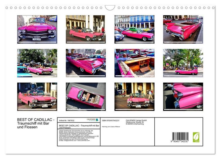 Produktbild: BEST OF CADILLAC - Traumschiff mit Bar und Flossen (Wandkalender 2026 DIN A3 quer), CALVENDO Monatskalender