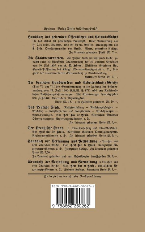 Produktbild: Die St&auml;dteordnung von 1853 in ihrer heutigen Gestalt nebst dem Kommunalabgabengesetz und Nebengesetzen