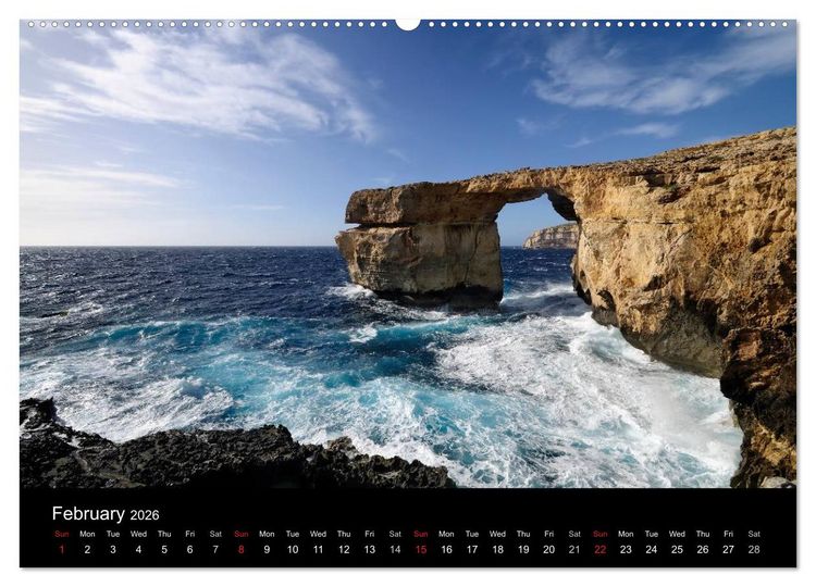 Produktbild: Malta. The sunny island full of charm. (High Quality Premium Wall Calendar 2026 DIN A2 landscape),CALVENDO 12 Month Wall Calendar