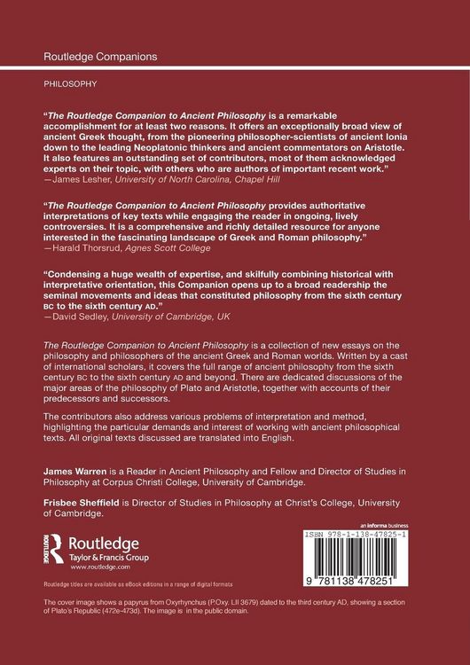 Produktbild: Routledge Companion to Ancient Philosophy