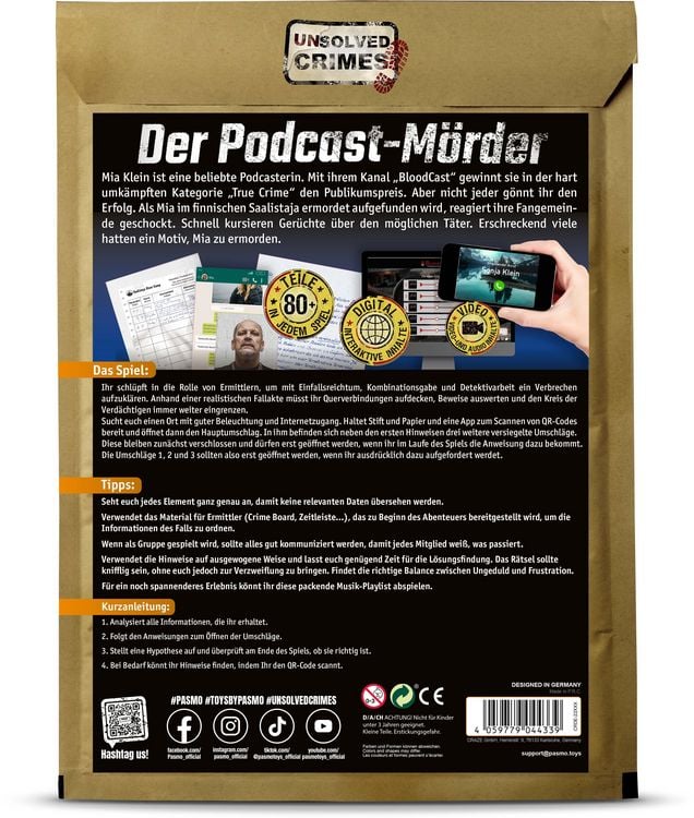 Produktbild: PASMO - Unsolved Crimes The Podcast Murder