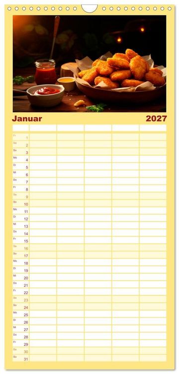 Produktbild: Familienplaner 2027 - Fastfood &Auml;sthetik mit 5 Spalten (Wandkalender, 21 x 45 cm) CALVENDO