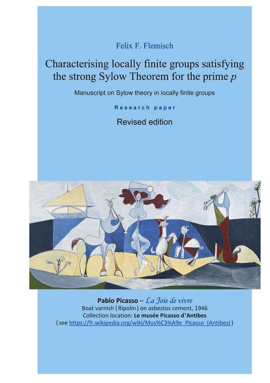 Produktbild: Characterising locally finite groups satisfying the strong Sylow Theorem for the prime p