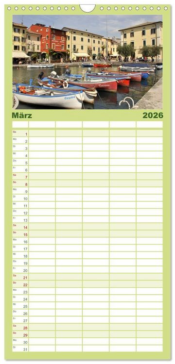 Produktbild: Familienplaner 2026 - Impressionen vom Gardasee mit 5 Spalten (Wandkalender, 21 x 45 cm) CALVENDO