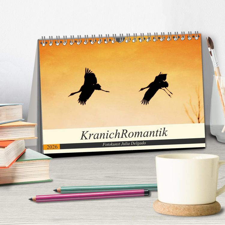 Produktbild: KranichRomantik (Tischkalender 2026 DIN A5 quer), CALVENDO Monatskalender