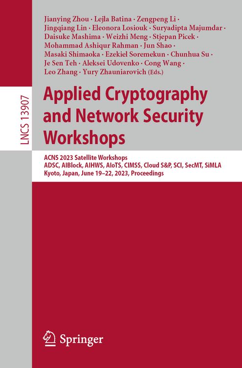 Produktbild: Applied Cryptography and Network Security Workshops