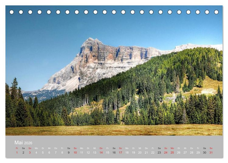 Produktbild: Giganten der Dolomiten - Die Dreitausender (Tischkalender 2026 DIN A5 quer), CALVENDO Monatskalender