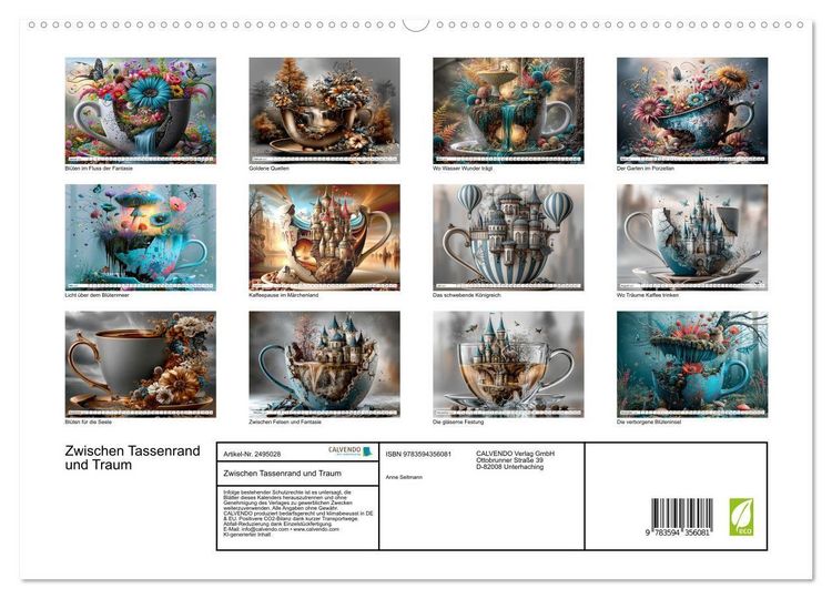 Produktbild: Zwischen Tassenrand und Traum (hochwertiger Premium Wandkalender 2027 DIN A2 quer), Kunstdruck in Hochglanz