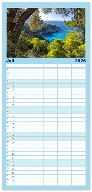Produktbild: Familienplaner 2026 - Griechenland mit 5 Spalten (Wandkalender, 21 x 45 cm) CALVENDO