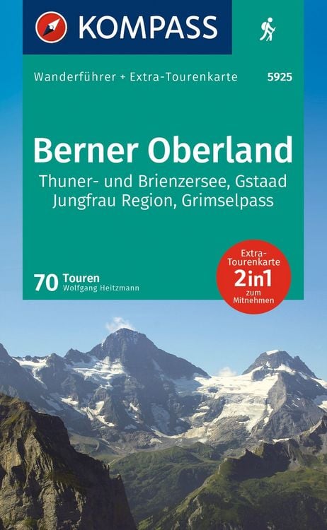 Produktbild: KOMPASS Wanderf&uuml;hrer Berner Oberland, 70 Touren mit Extra-Tourenkarte